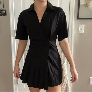 Zara size xs black half pleated skirt dress